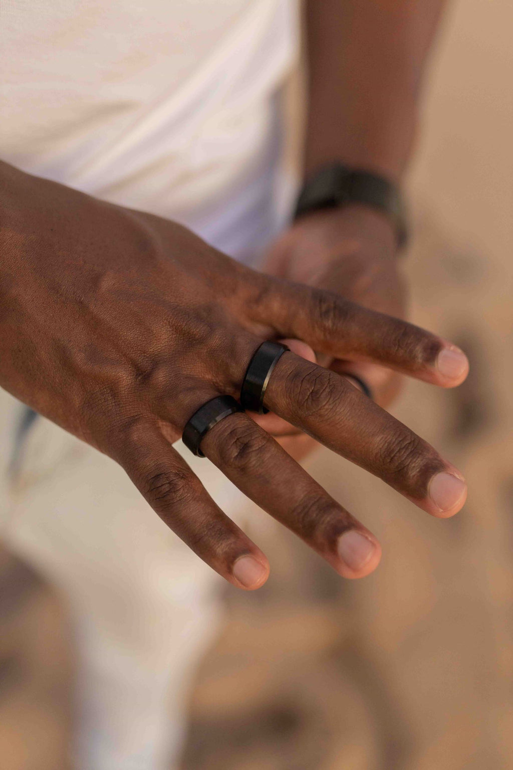 Stainless Steel Black Matted Ring