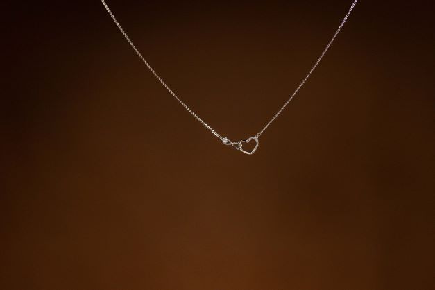 Half Diamond Accent Heart-Shaped Pendant Necklace