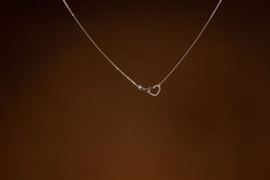 Half Diamond Accent Heart-Shaped Pendant Necklace
