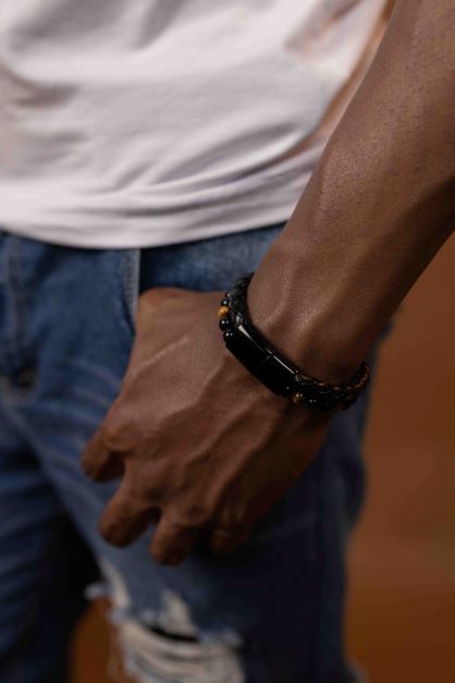 Genuine Leather Stainless Steel Magnetic Clasp Bracelet