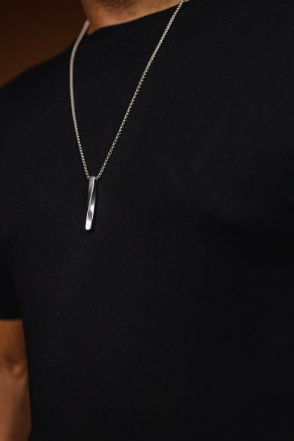 Men's Stainless Steel Twisted Pendant Necklaces