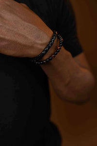 Genuine Leather Stainless Steel Magnetic Clasp Bracelet